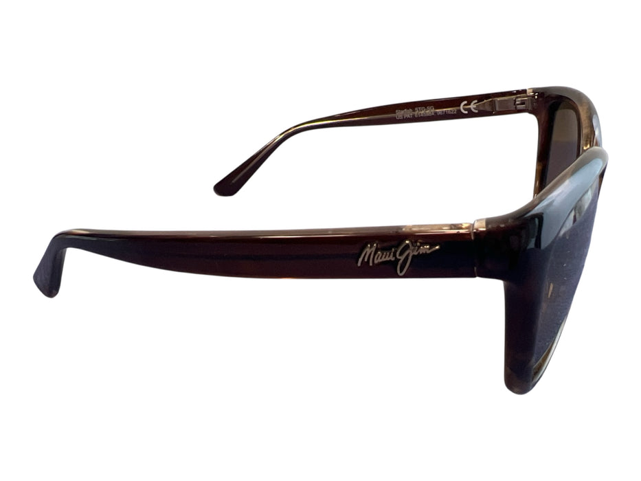 Maui Jim Amber Acetate Slope Browline Tortoise Polarized Sunglasses Amber