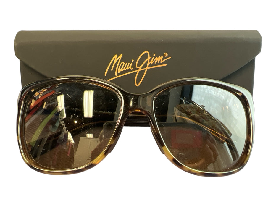 Maui Jim Amber Acetate Slope Browline Tortoise Polarized Sunglasses Amber