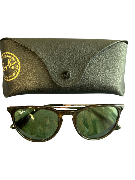 Ray Ban Torquoise Metal & Acetate Green Lenses Round Shape Thin Arms Sunglasses Torquoise