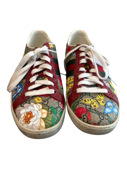 Gucci Shoe Size 38.5 Multi Leather Lace Up Butterflies Logo Low Top Shoes Multi / 38.5