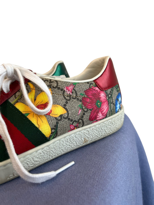 Gucci Shoe Size 38.5 Multi Leather Lace Up Butterflies Logo Low Top Shoes Multi / 38.5