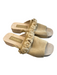 Chanel Shoe Size 39 Beige Wood Suede Open Toe Floral Detail Clog Shoes Beige / 39