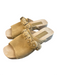 Chanel Shoe Size 39 Beige Wood Suede Open Toe Floral Detail Clog Shoes Beige / 39