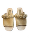 Chanel Shoe Size 39 Beige Wood Suede Open Toe Floral Detail Clog Shoes Beige / 39