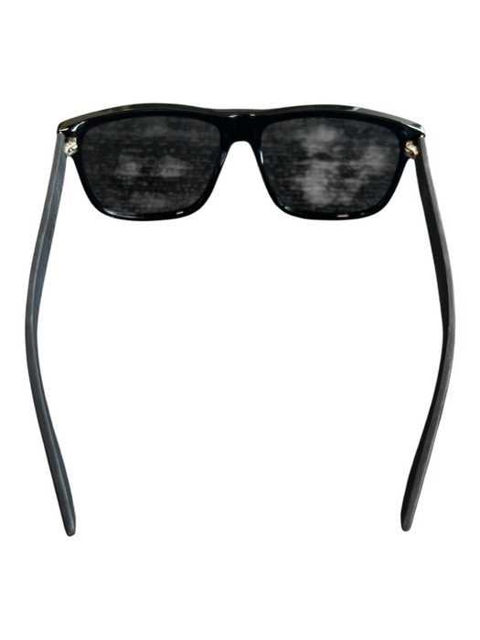 Gucci Black Acetate Rubber Square Grey Lenses Sunglasses Black
