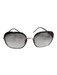 Prada Black Metal Square Gold Frame Oversize Gradient Sunglasses Black