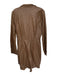 heartloom Size L Brown Vegan Leather Long Sleeve Half Button Down Mini Dress Brown / L