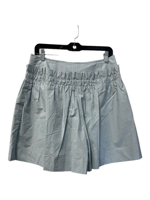 Tibi Size 8 Teal Gray Zip Front Side Pockets Thigh Length High Waist Shorts Teal Gray / 8