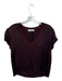 perfectwhitetee Size S Dark Purple Viscose Short Sleeve V Neck Top Dark Purple / S