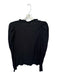 Nation Size M Black Pima Cotton Shoulder Pad Ruffles V Neck Top Black / M