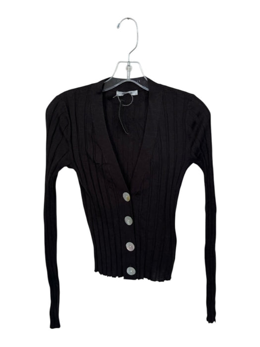 Madewell Size Est S Brown & White Merino Wool Blend Ribbed Cardigan Sweater Brown & White / Est S