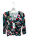 Karen Millen Size M Red & Teal Viscose Blend Long Sleeve Botanical Sweater Red & Teal / M