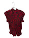 Zadig & Voltaire Size M Red & Black Viscose Flutter Cap sleeve Animal Print Top Red & Black / M