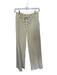 Miou Muse Size S Tan Cotton Blend High Waist Lace Up Side Zip Wide Leg Jeans Tan / S