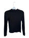 perfectwhitetee Size M Black Cotton & Modal Mock Neck Ribbed Long Sleeve Top Black / M