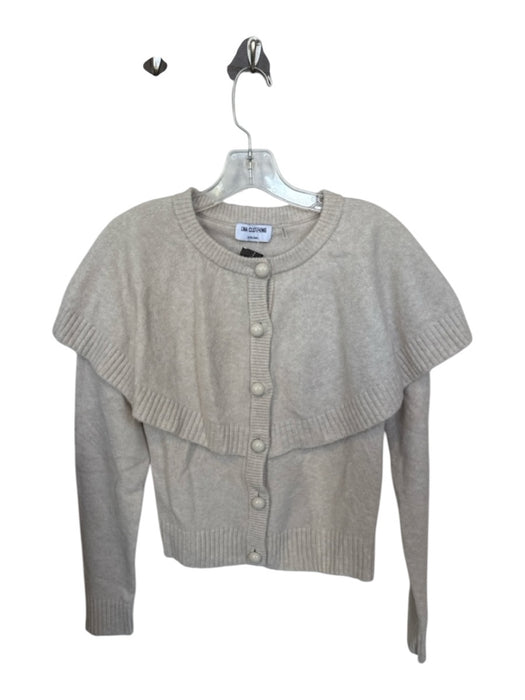 LNA Clothing Size XS Oatmeal Acrylic Long Sleeve Bib Cardigan Sweater Oatmeal / XS