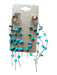 Turquoise & Gold Metal Huggie Stones Dangle Earrings Turquoise & Gold