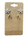 Gold Metal Rhinestone Post Back Set of 2 Earrings Gold
