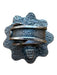 Sally Bass Silver & Blue Sterling Silver Flower Scallop Detail Handmade Ring Silver & Blue