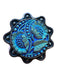 Sally Bass Silver & Blue Sterling Silver Flower Scallop Detail Handmade Ring Silver & Blue