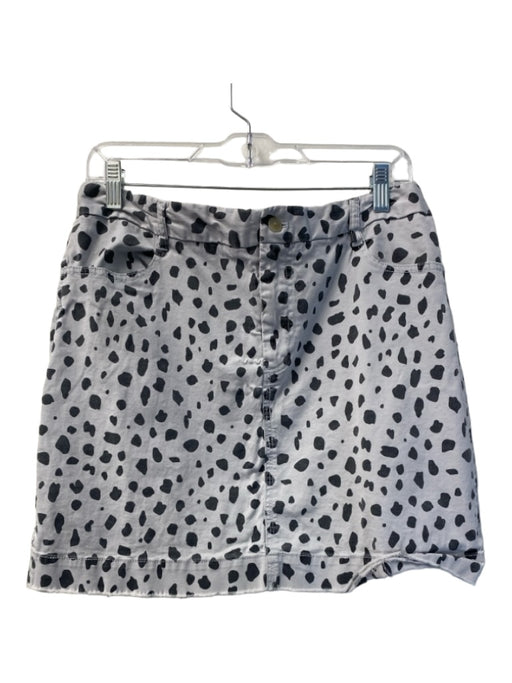 ATM Size 12 Gray & Black Cotton Animal Print 4 Pocket Above knee Skirt Gray & Black / 12