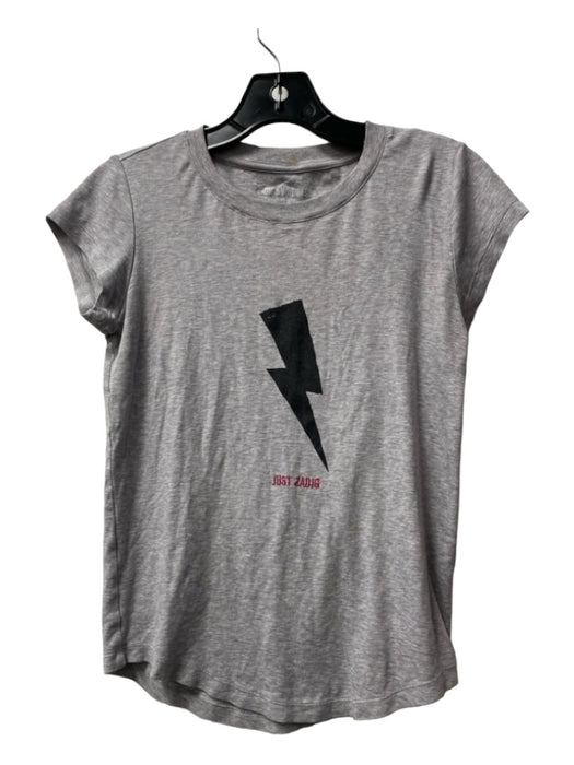 Zadig & Voltaire Size Est S Gray Graphic T Shirt Round Neck short sleeve Top Gray / Est S