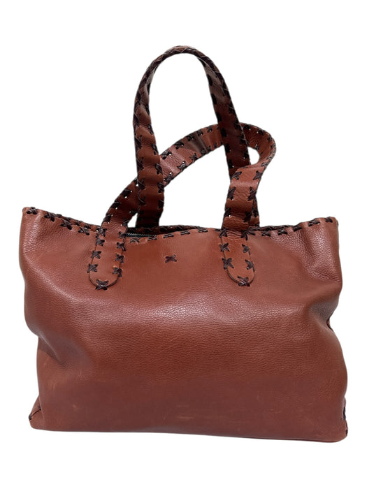 Randell Dodge Brown Pebbled Leather Leather Strap Zip Close Shoulder Bag Bag Brown