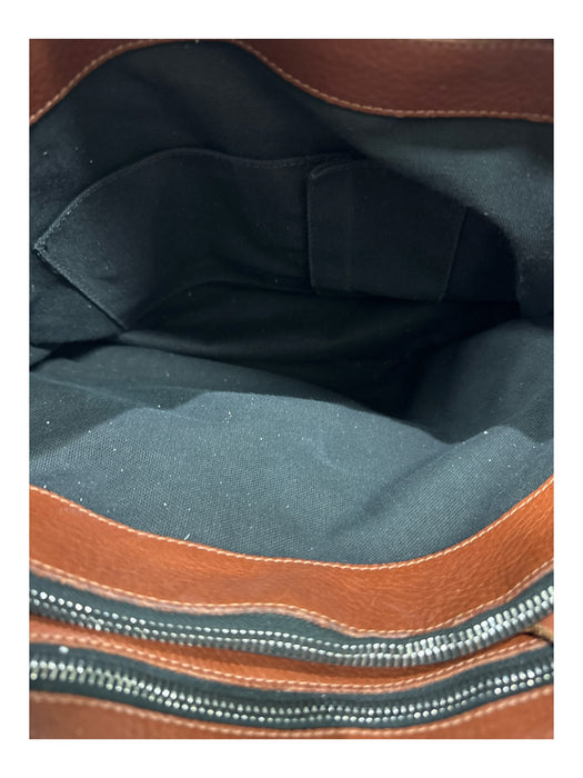 Randell Dodge Brown Pebbled Leather Leather Strap Zip Close Shoulder Bag Bag Brown