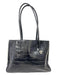 Furla Black Leather Croc Embossed Top Handles Tote Bag Black / L