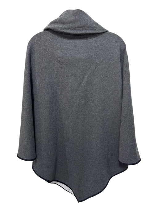 Finley Size L Gray Rayon Blend Heathered Handkerchief Hem Poncho Sweater Gray / L