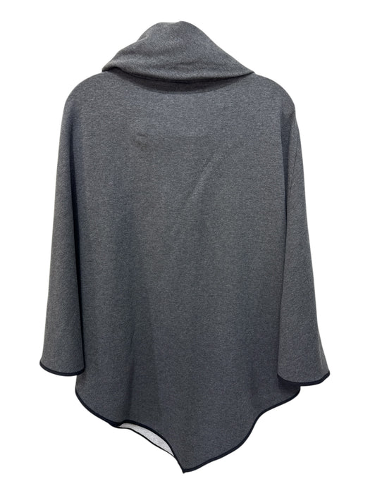 Finley Size L Gray Rayon Blend Heathered Handkerchief Hem Poncho Sweater Gray / L