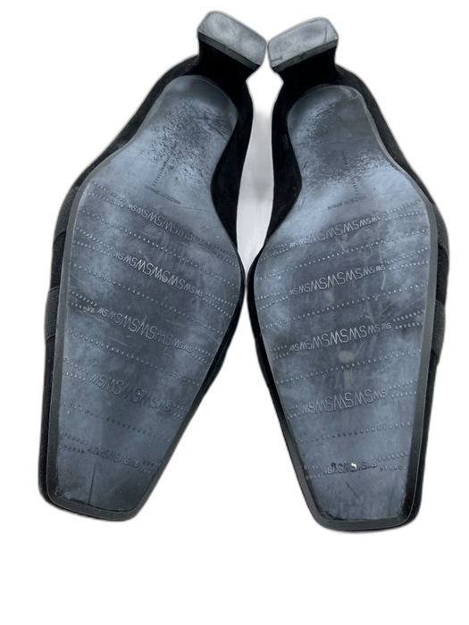 Stuart Weitzman Shoe Size 9 Black Leather Suede Criss Cross Square Toe Pumps Black / 9