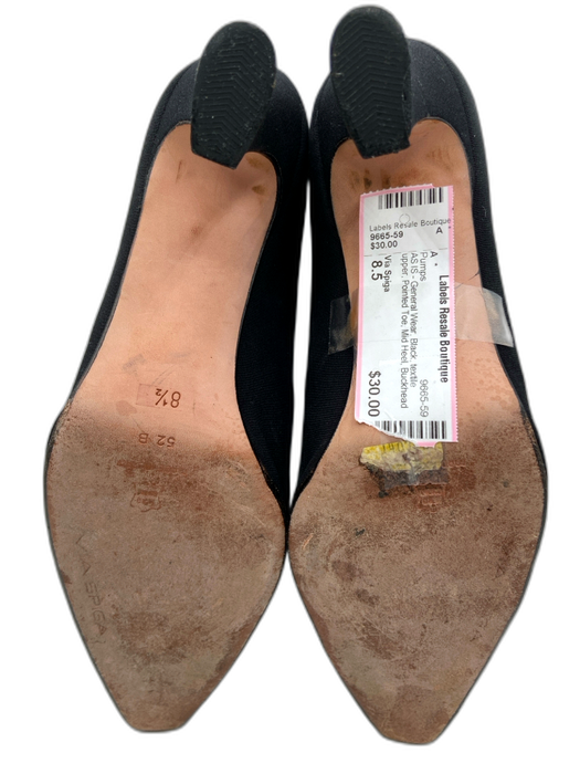 Via Spiga Shoe Size 8.5 Black textile upper Pointed Toe Mid Heel Pumps Black / 8.5