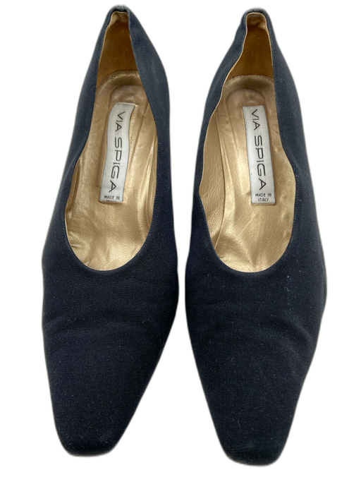 Via Spiga Shoe Size 8.5 Black textile upper Pointed Toe Mid Heel Pumps Black / 8.5