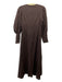 Dissh Size 8 Brown Linen Blend Long Sleeve V Neck Maxi Dress Brown / 8