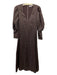 Dissh Size 8 Brown Linen Blend Long Sleeve V Neck Maxi Dress Brown / 8