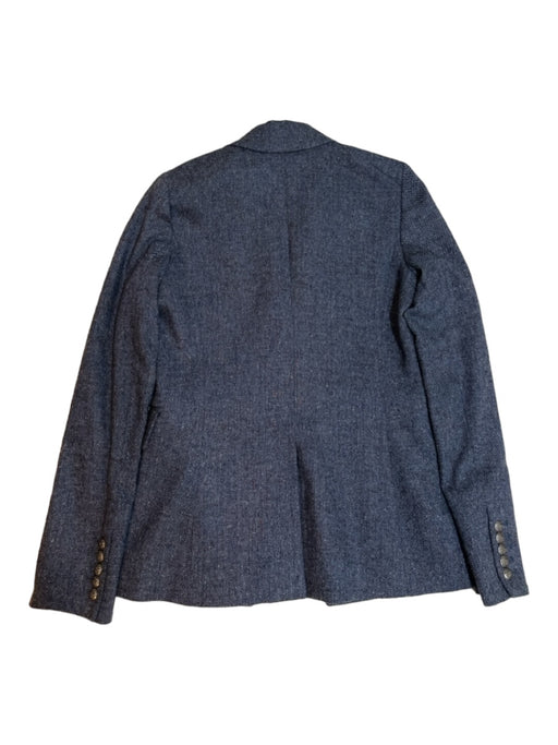 Veronica Beard Size 4 Blue Polyester Blend Long Sleeve Herringbone Jacket Blue / 4