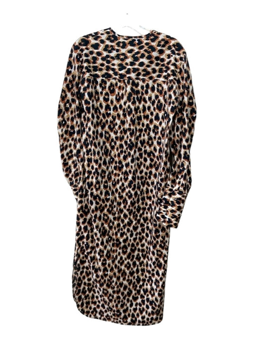 By Malene Birger Size 34 White Black Orange Cotton Animal Print Midi Dress White Black Orange / 34