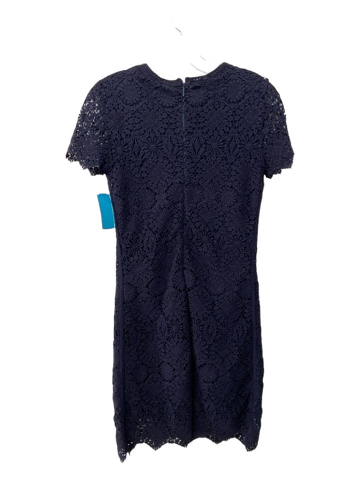 Tory Burch Size XS Navy Cotton Floral Lace Overlay Cap Sleeve Sheath Dress Navy / XS