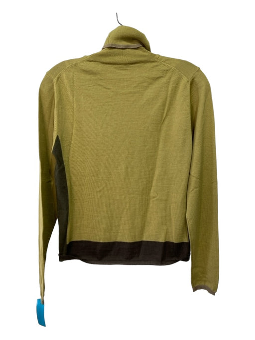 Adrienne Vittadini Size M Green & Brown Wool & Silk Long Sleeve Turtleneck Top Green & Brown / M