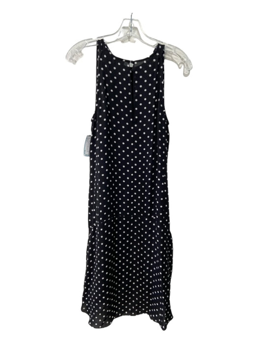 Theory Size 4 Black & White Polyester Polka Dots Sleeveless Midi Dress Black & White / 4