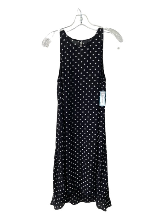 Theory Size 4 Black & White Polyester Polka Dots Sleeveless Midi Dress Black & White / 4