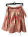 Ann Mashburn Size S Beige & Orange Polyester Striped Pleated Wrap Skirt Beige & Orange / S