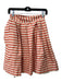 Ann Mashburn Size S Beige & Orange Polyester Striped Pleated Wrap Skirt Beige & Orange / S