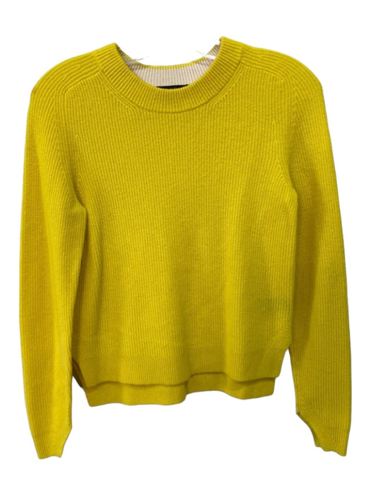 Rag & Bone Size XS Yellow Cashmere Knit Round Neck Long Sleeve Ribbed Sweater Yellow / XS