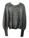 Veronica Beard Size S Green & Black Wool Blend Coated Cable Knit Shimmer Sweater Green & Black / S