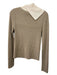 See By Chloe Size M Brown & Beige Wool Fold Over Collar Knit Long Sleeve Sweater Brown & Beige / M