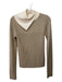 See By Chloe Size M Brown & Beige Wool Fold Over Collar Knit Long Sleeve Sweater Brown & Beige / M