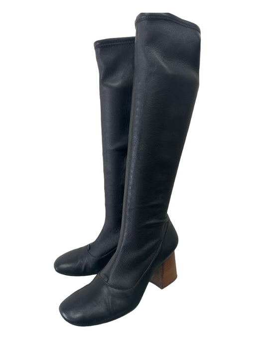 Celine Shoe Size 39 Black & Brown Leather Knee High Rounded Square Toe Boots Black & Brown / 39