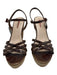 Prada Sport Shoe Size 40 Beige & Brown Leather open toe Strappy Cork Sole Pumps Beige & Brown / 40